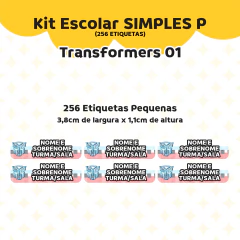 Adesivo Escolar Transformers 01 Personalizável