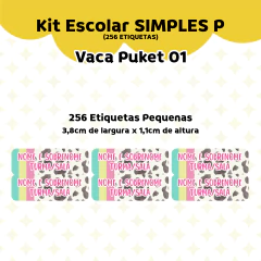 Adesivo Escolar Vaca Puket 01 - Personalizável
