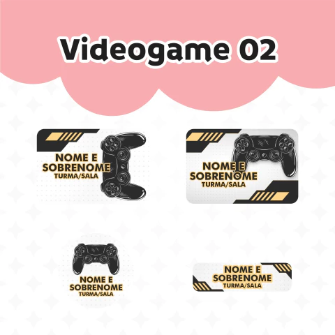 Adesivo Escolar Videogame Personalizável 02 - comprar online