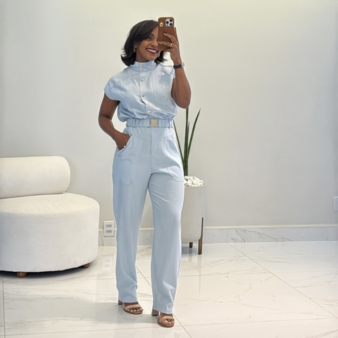 Macacão Kamilla Azul Bebe - comprar online