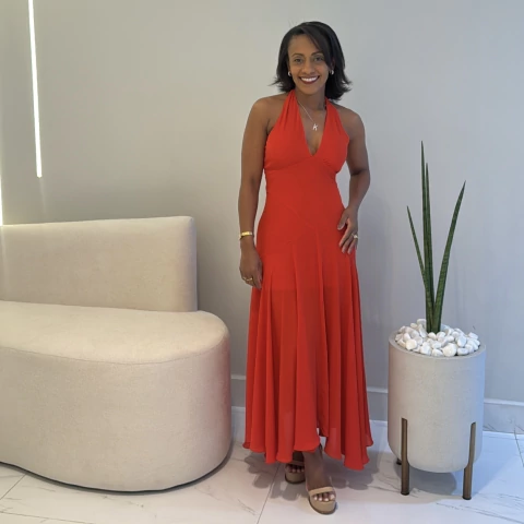 Vestido Liso Adelly Vermelho - comprar online