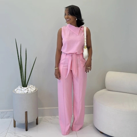 Conjunto com calça barbarella Rosa - comprar online