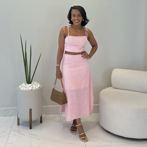 Saia Listras Liz Rosa - comprar online