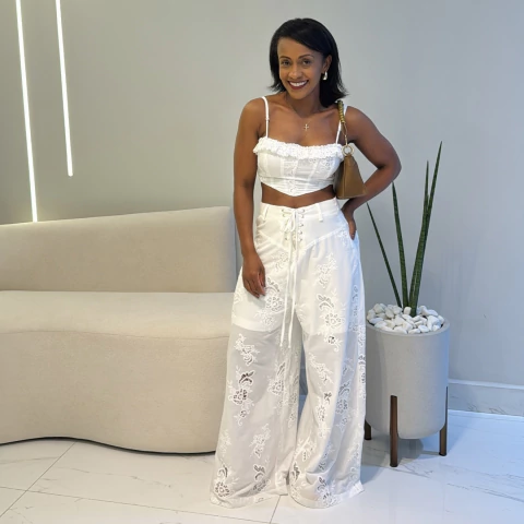 Conjunto em laise Off White Adelaide - comprar online