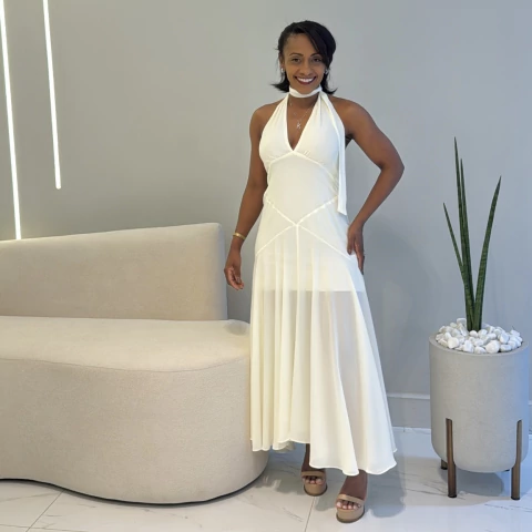 Vestido Liso Adelly Off white - comprar online