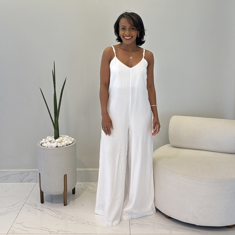 Macacão Helena Branco - comprar online