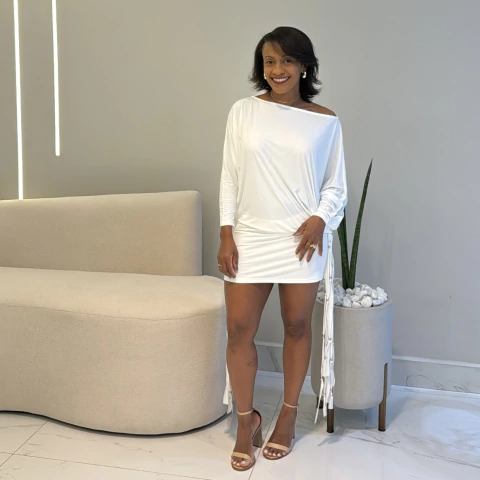 Macaquinho Aline Off White - comprar online