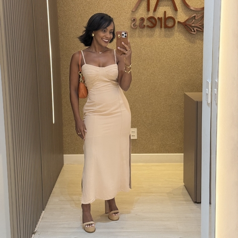 Vestido Raissa bege - comprar online