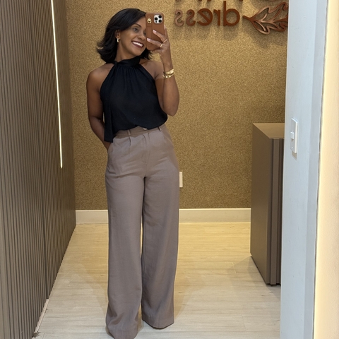 Blusa em chiffon Monya Preta - comprar online
