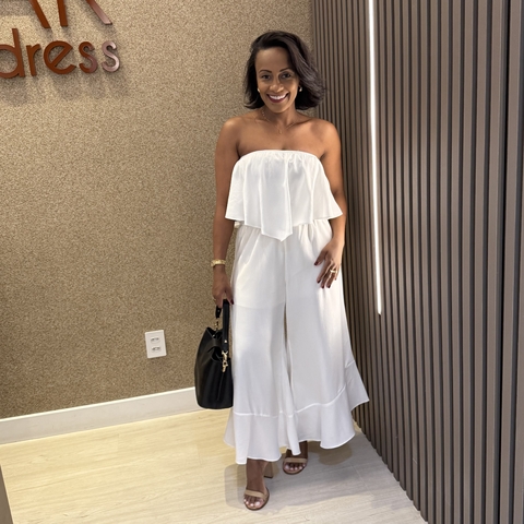 Macacão sem manga Brenda Off White