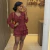 Conjunto blusa manga babado bruna marsala - comprar online