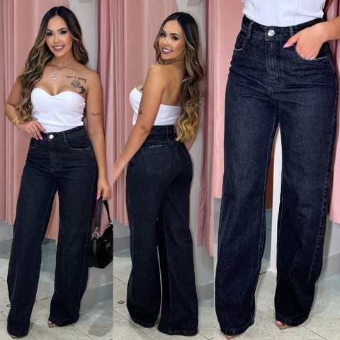 Calça Bruna Jeans Wide Leg Escura