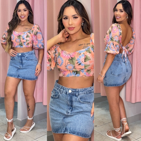 Saia Jeans Aimê - comprar online
