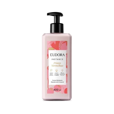 Creme Hidratante Corporal Eudora Instance Frutas Vermelhas 400ml