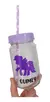 Frascos Vasos Souvenirs My Little Pony Con Tapa Y Sorbetes