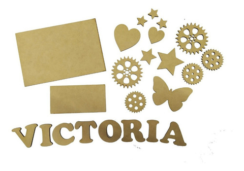 10 Letras Corazones 3cm Fibrofacil Mdf Letras Palabras