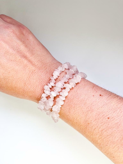 PULSEIRA DE CASCALHO QUARTZO ROSA