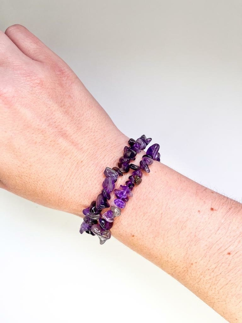 PULSEIRA DE CASCALHO AMETISTA