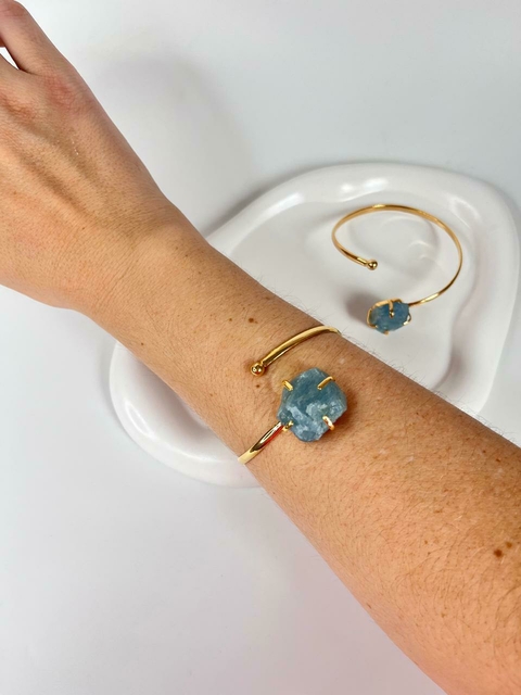 BRACELETE AURA ÁGUA MARINHA