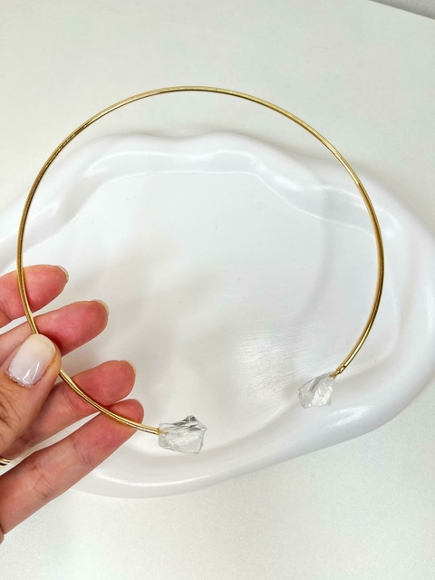 CHOKER ARO DUO QUARTZO CRISTAL