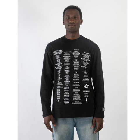 Remera M/larga AC DC Lyrics -Negro- - comprar online