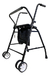 Andador Plegable Asiento Regulable Ruedas Respaldo De Apoyo