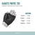 Imagen de Guantes Entrenamiento Gimnasio Pesas Proyec Lycra Cuero Par