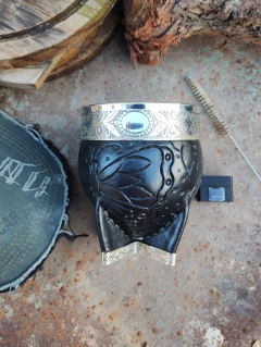 IMPERIAL CALABAZA CUERO REPUJADO CON BASE