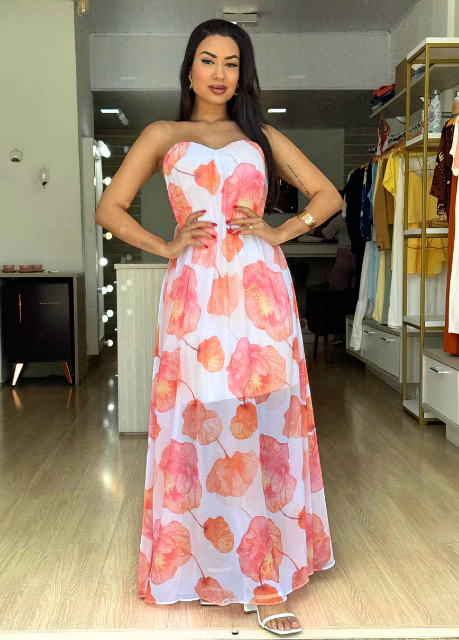 Vestido Longo Deserto - Tomara Que Caia