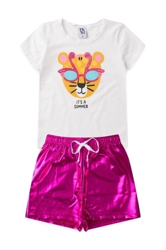 Conjunto Verão Feminino Tigre Branco