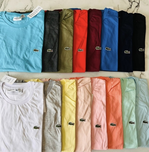 REMERA LACOSTE LOGO BORDADO BASICA (R038)