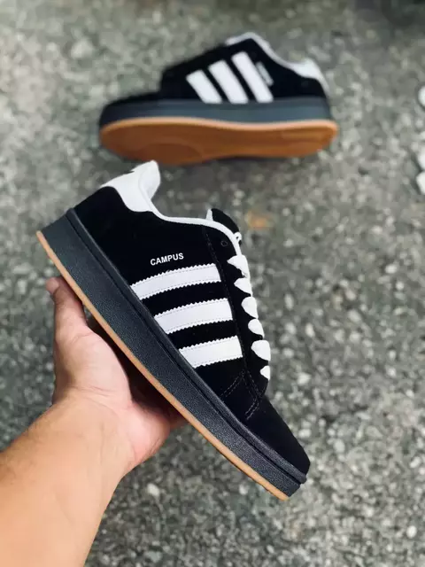 ADIDAS CAMPUS NEGRA SUELA MARRON (Z040)