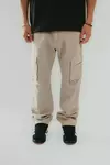 PANTALON CARGO DE GABARDINA BEIGE (P043)
