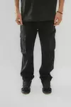 PANTALON CARGO DE GABARDINA NEGRO (P042)