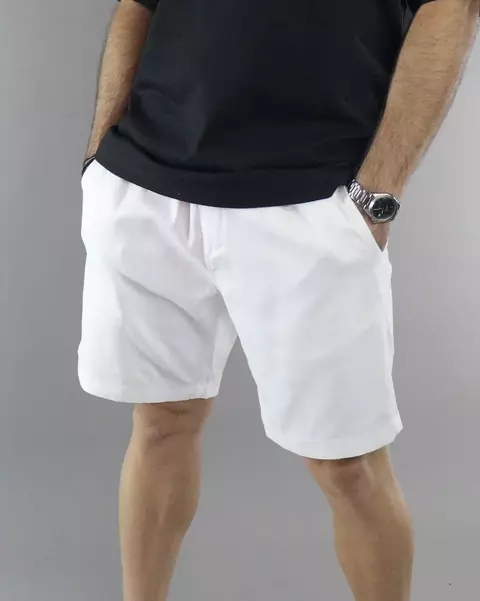 BERMUDA DE LINO BLANCA (B026)