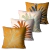 Kit 4 Capas de Almofadas Folha Mostarda e Bege 45cm x 45cm