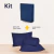 Kit Cobre Leito + Lençol Cama Casal 100% Algodão Azul