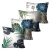 Kit 4 Capas de Almofadas Floral Verde e Azul 45cm x 45cm - comprar online