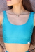 Top Nath Turquesa Tecido Canelado - comprar online