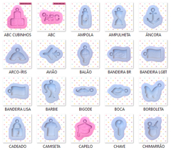 Imagem do Mini Moldes - KIT com 10 unidades - Pingentes 2,5cm com furo argola - ESCOLHA OS MODELOS