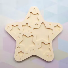 Molde Coleção de Estrelas em Tamanhos Variados (0,5 a 6 cm)