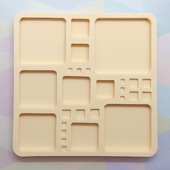 Molde de Plaquinhas Coleção de Quadrados em Tamanhos Variados (0,5 a 6 cm)