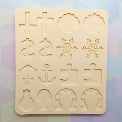Molde Coleção com 8 Modelos Diversos - Concha e Outros - 16 Cavidades - 4 cm