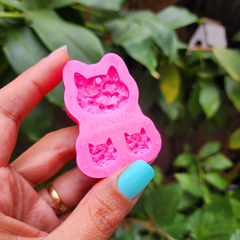 Molde de Gato para Joias - Pingente e Brincos (3cm) com Textura de Pedras com Efeito Cristal na internet
