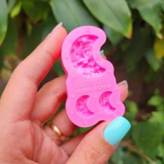 Molde de Lua para Joias - Pingente e Brincos (3cm) com Textura de Pedras com Efeito Cristal na internet