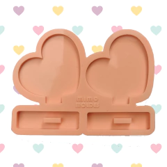 Molde de Plaquinha Mini Coração 6cm com base - 4 cavidades