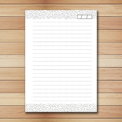 MIOLO IMPRESSO - Caderno Poá Branco (Bolinhas) - (ESCOLHA O TAMANHO E FURAÇÃO)