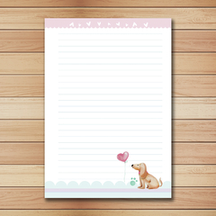 MIOLO IMPRESSO - Caderno Cachorrinho - (ESCOLHA O TAMANHO E FURAÇÃO)