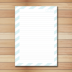 MIOLO IMPRESSO - Caderno Cartão Postal Azul - (ESCOLHA O TAMANHO E FURAÇÃO)