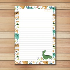 MIOLO IMPRESSO - Caderno Dinossauros - (ESCOLHA O TAMANHO E FURAÇÃO)